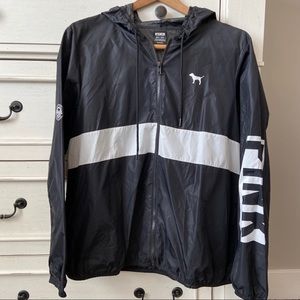 PINK Victoria’s Secret Black and White Rain Jacket Windbreaker XS-S